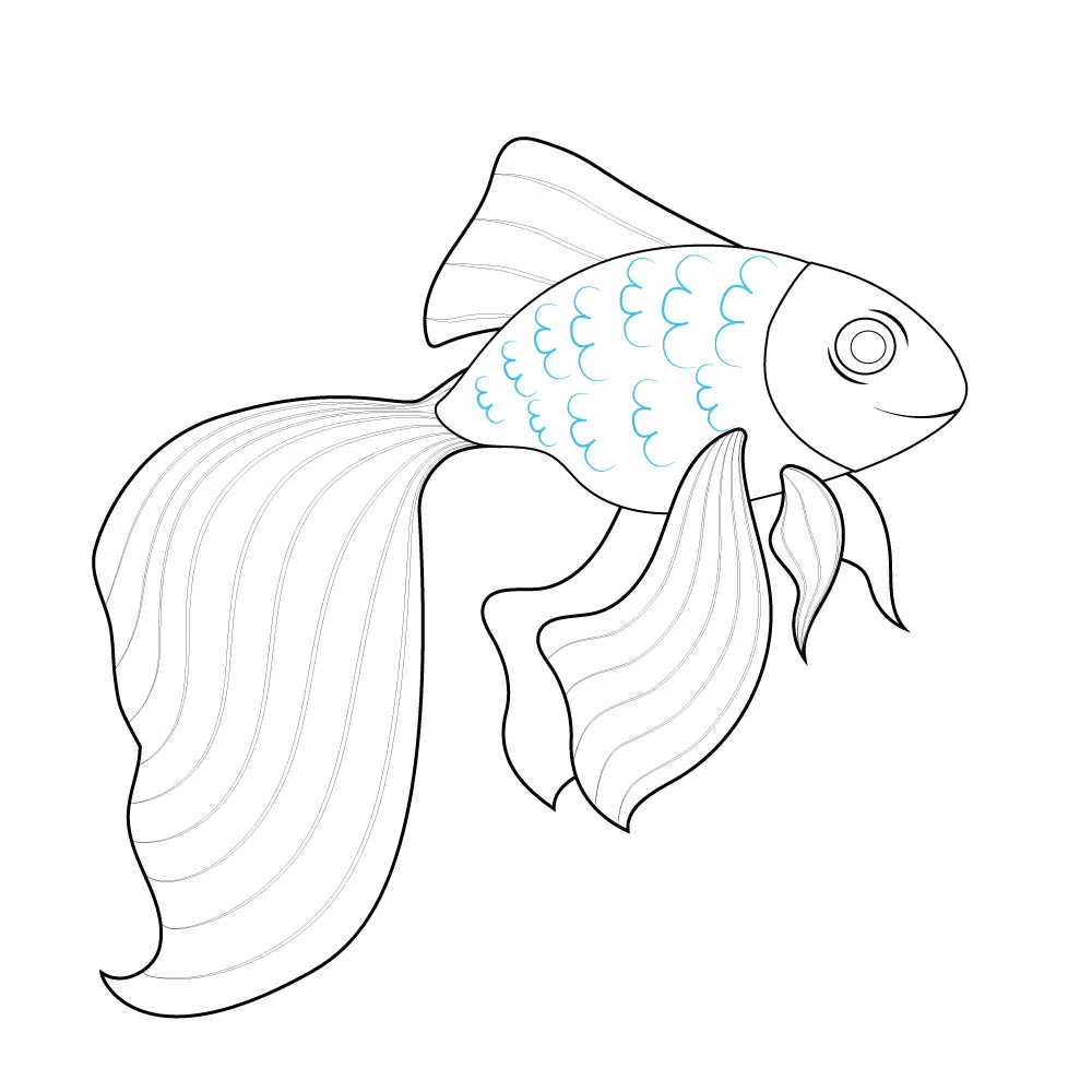 How to Draw A Goldfish Step by Step Step  10