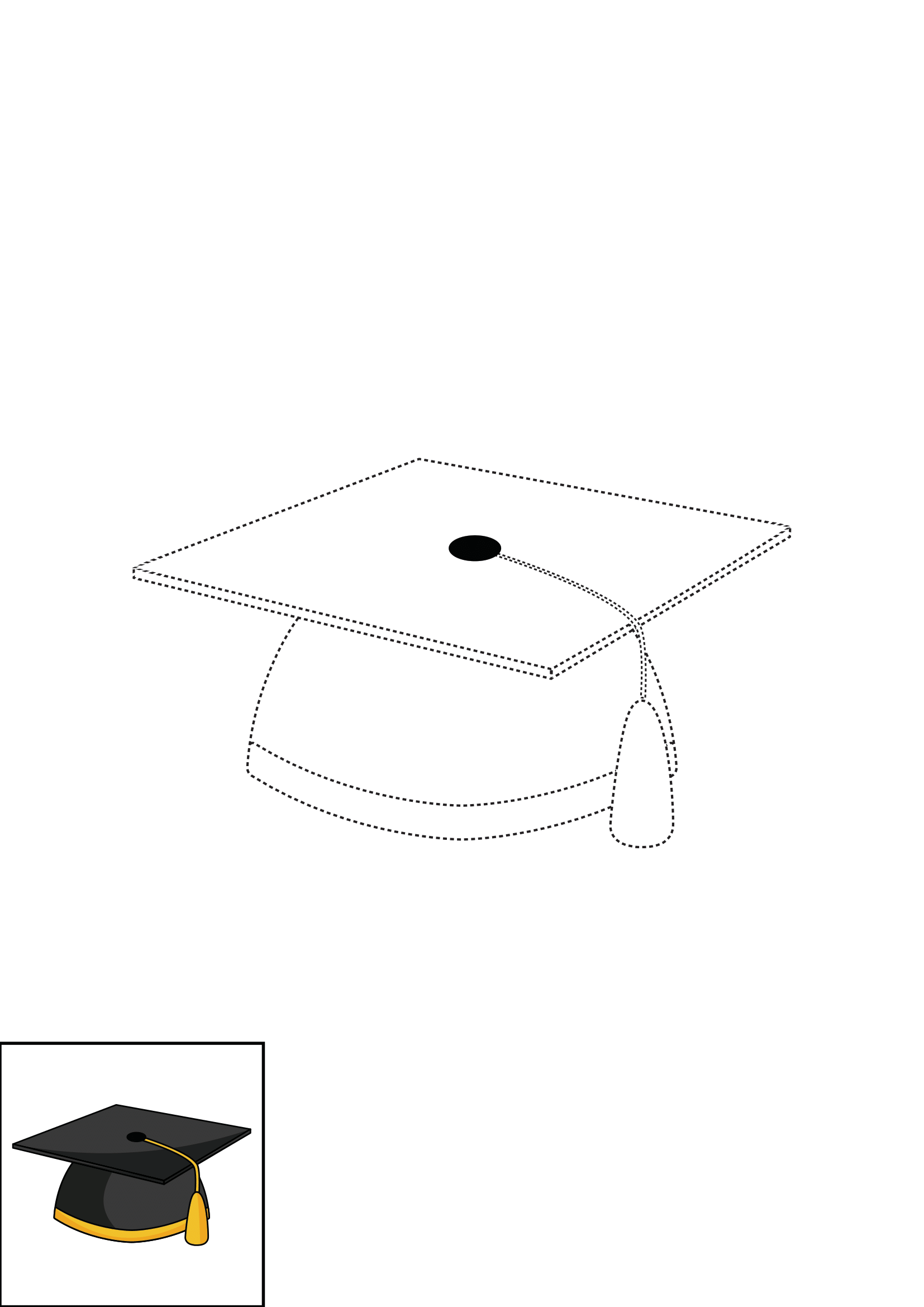 How to Draw A Graduation Cap Step by Step Printable Dotted