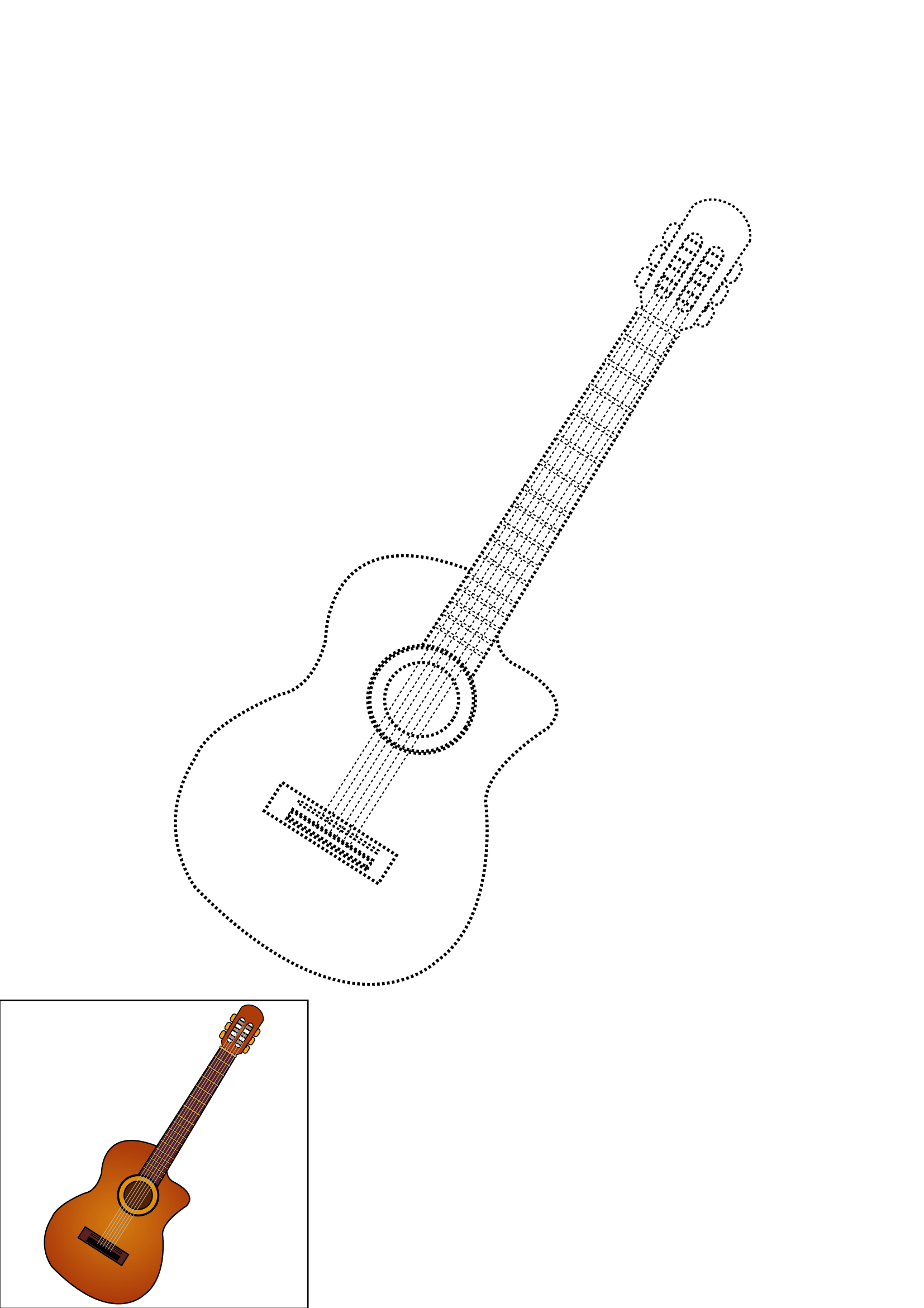 How to Draw A Guitar Step by Step Printable Dotted