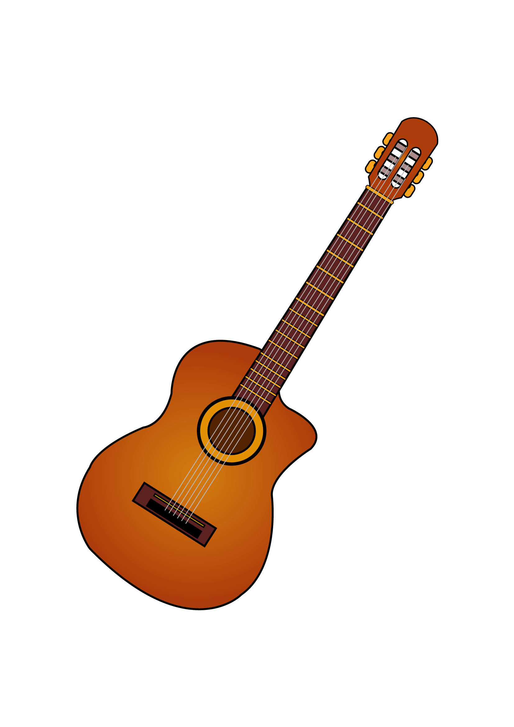 How to Draw A Guitar Step by Step Printable