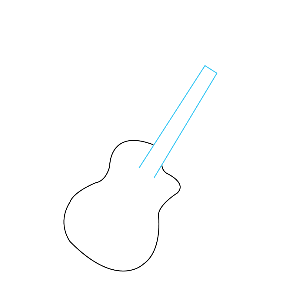 How to Draw A Guitar Step by Step Step  3