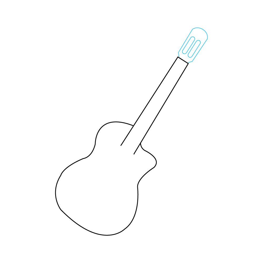 How to Draw A Guitar Step by Step Step  4