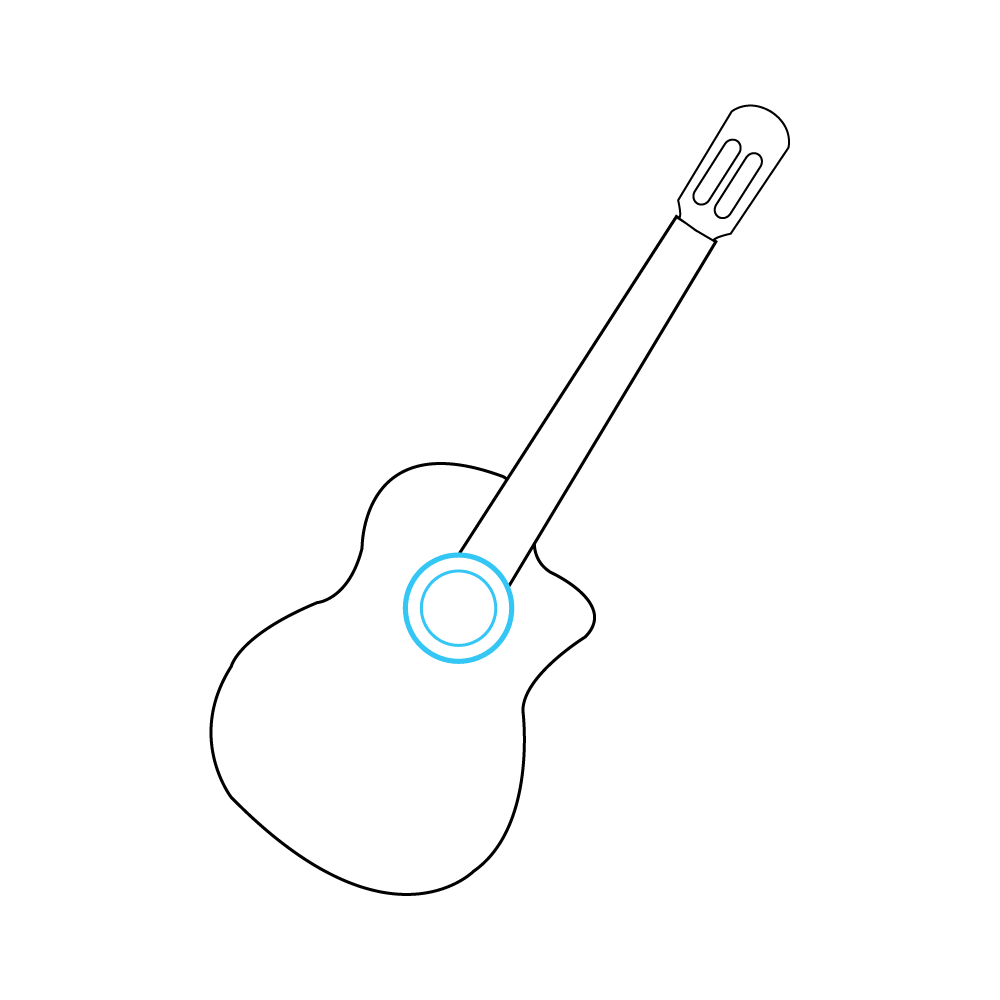 How to Draw A Guitar Step by Step Step  5