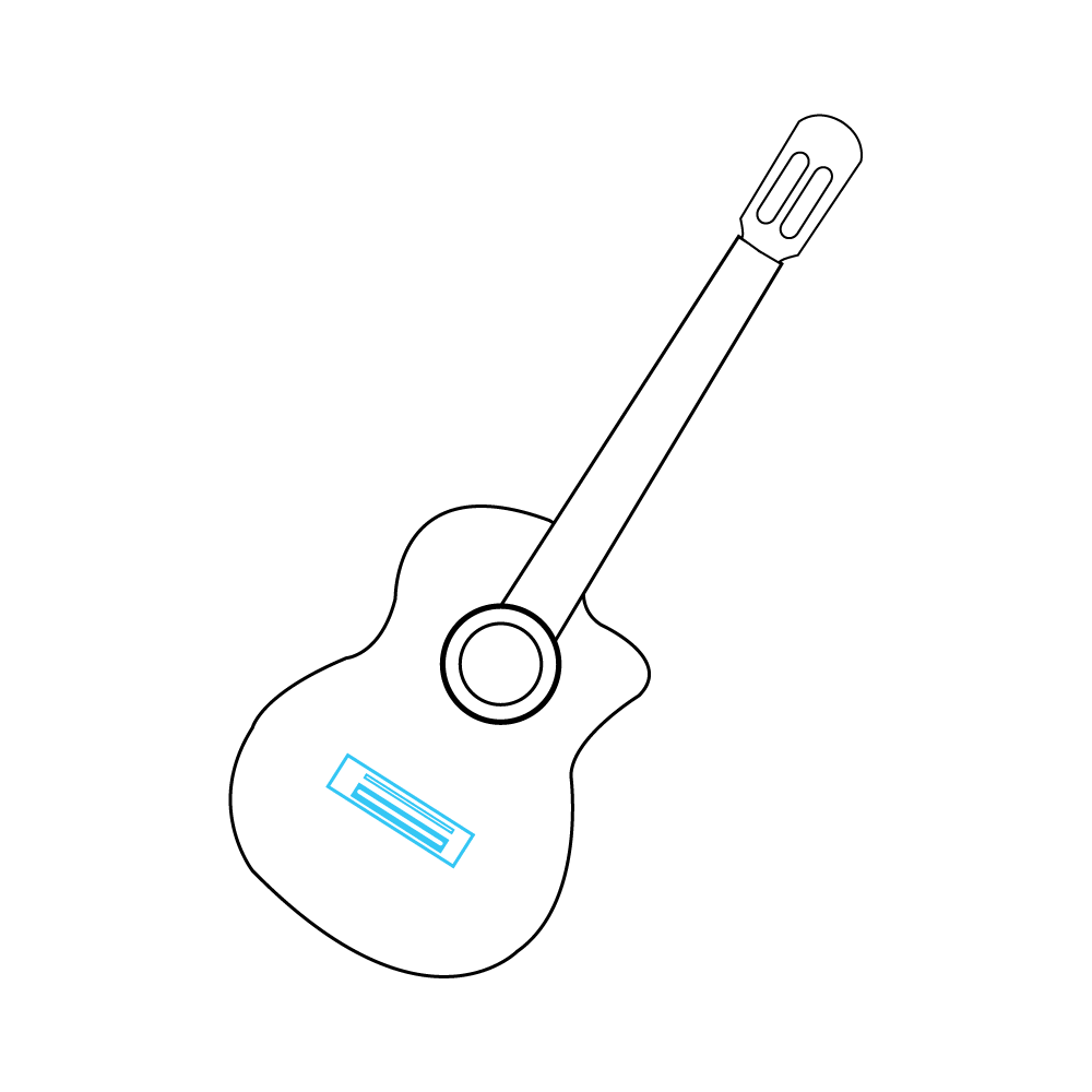 How to Draw A Guitar Step by Step Step  6