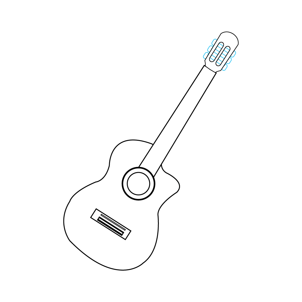 How to Draw A Guitar Step by Step Step  7