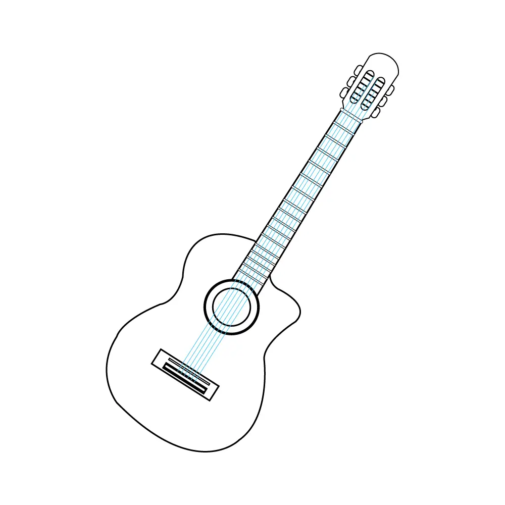 How to Draw A Guitar Step by Step Step  9