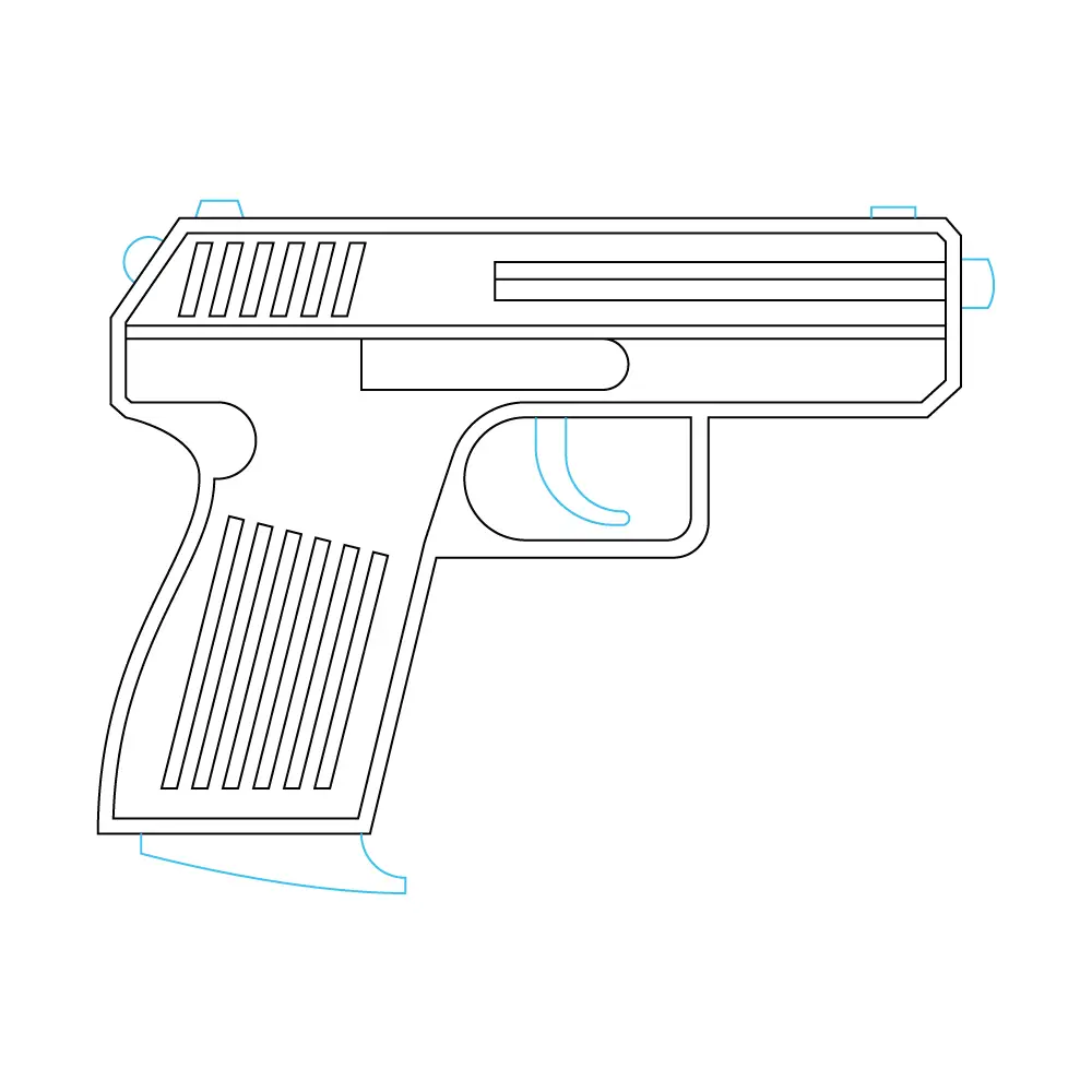 How to Draw A Gun Step by Step Step  10