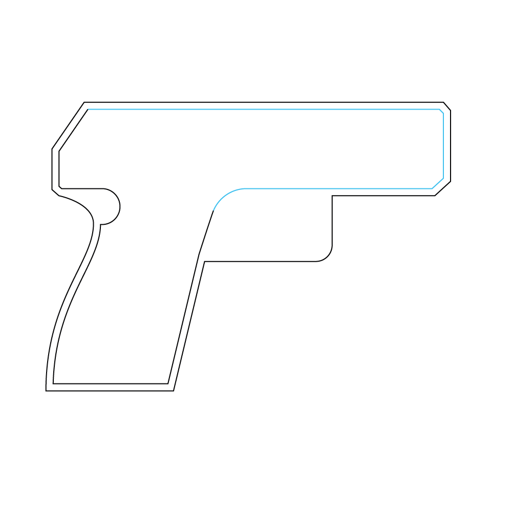 How to Draw A Gun Step by Step Step  4