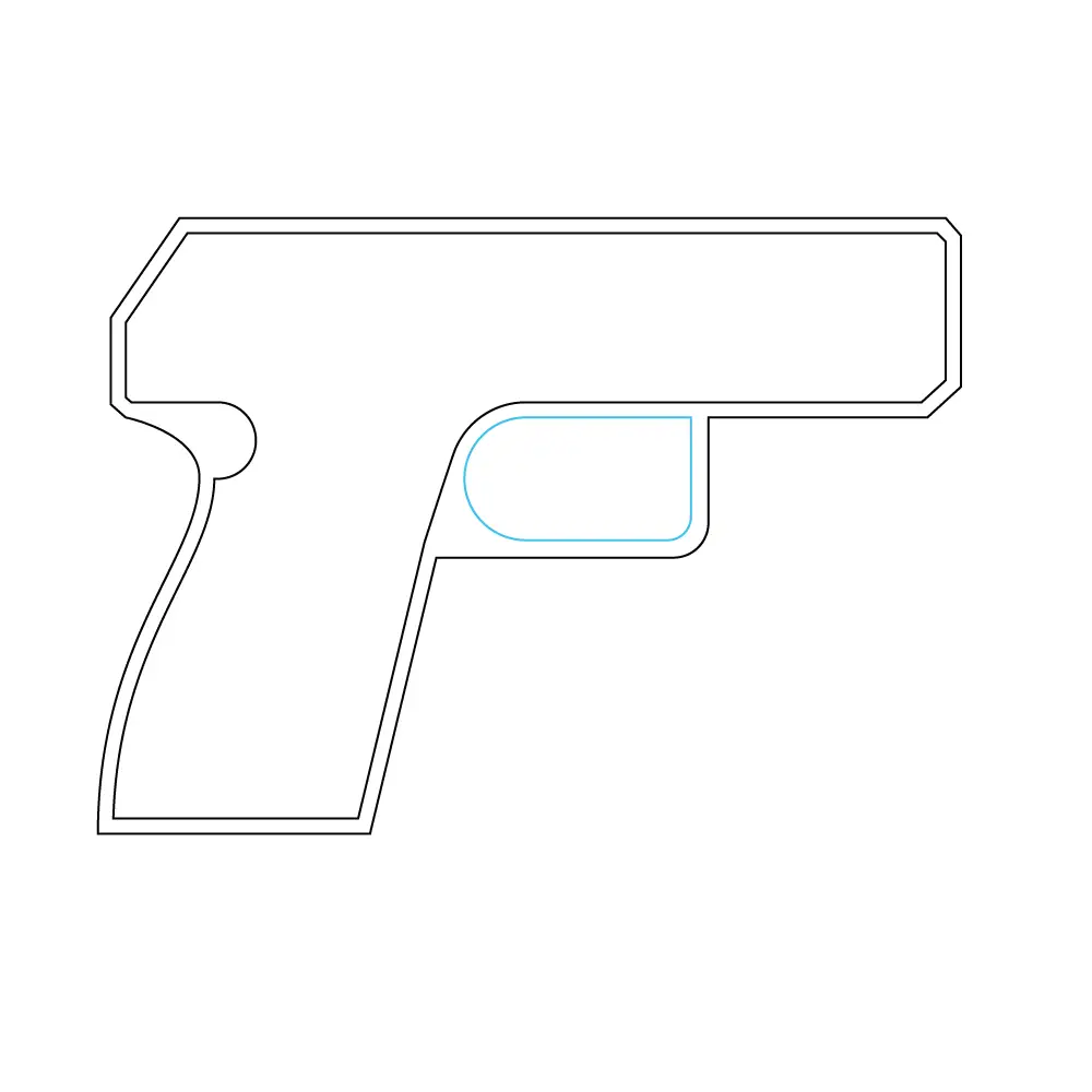 How to Draw A Gun Step by Step Step  5