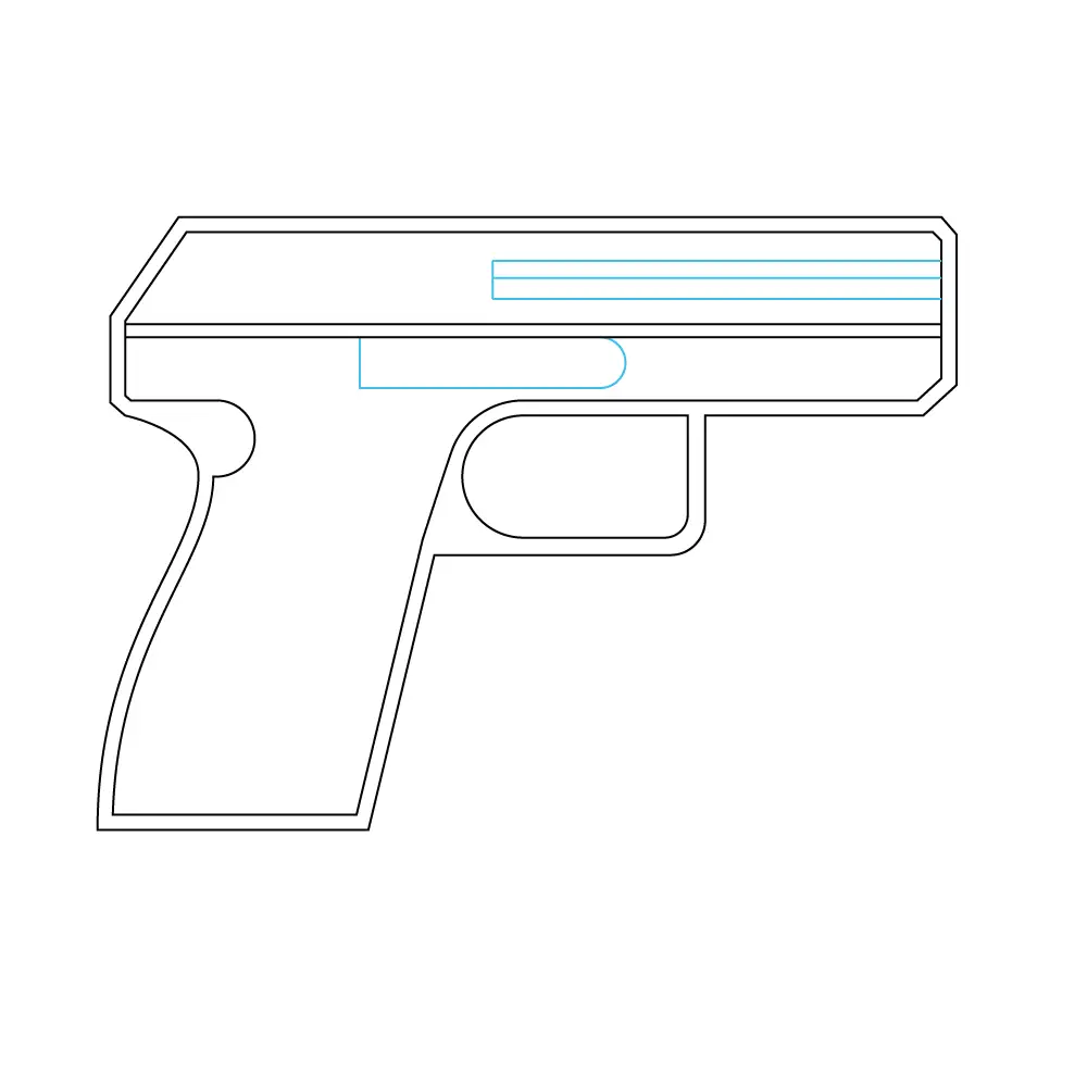 How to Draw A Gun Step by Step Step  7