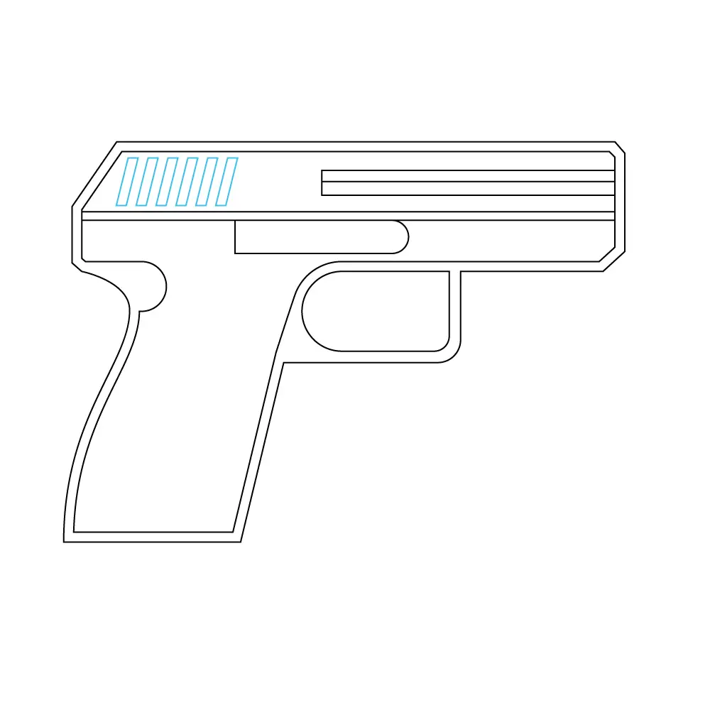 How to Draw A Gun Step by Step Step  8