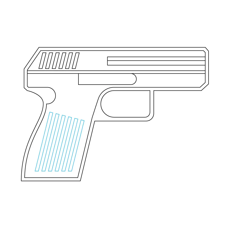How to Draw A Gun Step by Step Step  9