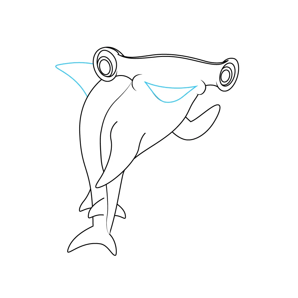 How to Draw A Hammerhead Shark Step by Step Step  8