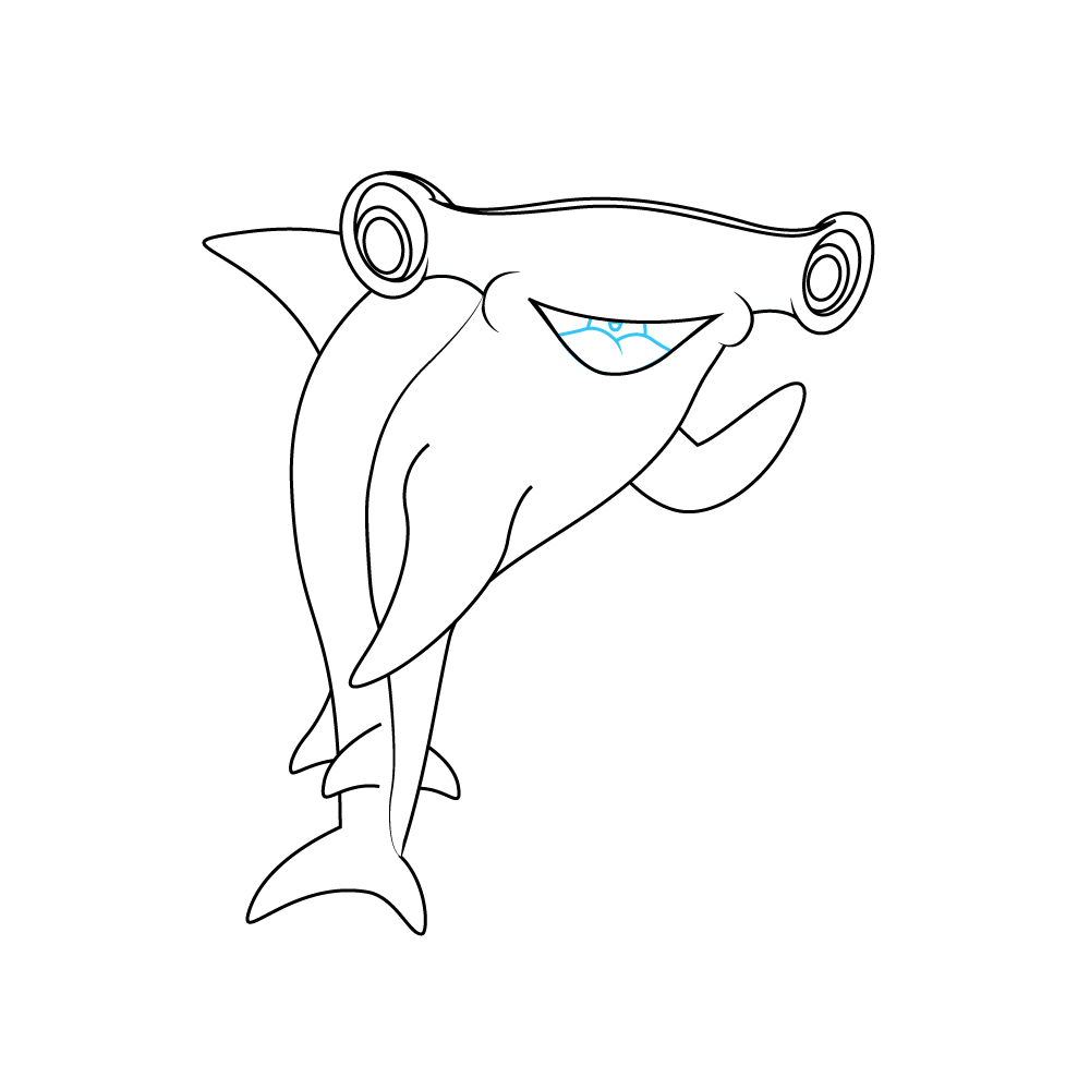How to Draw A Hammerhead Shark Step by Step Step  9