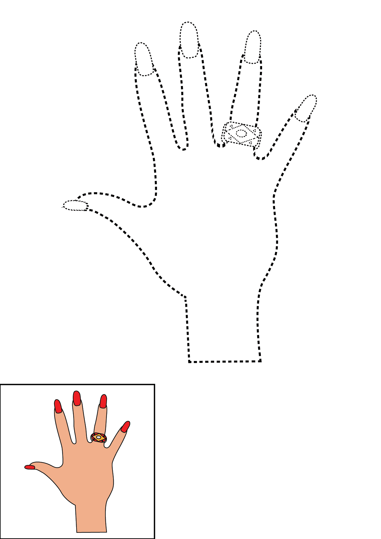How to Draw A Hand Step by Step Printable Dotted