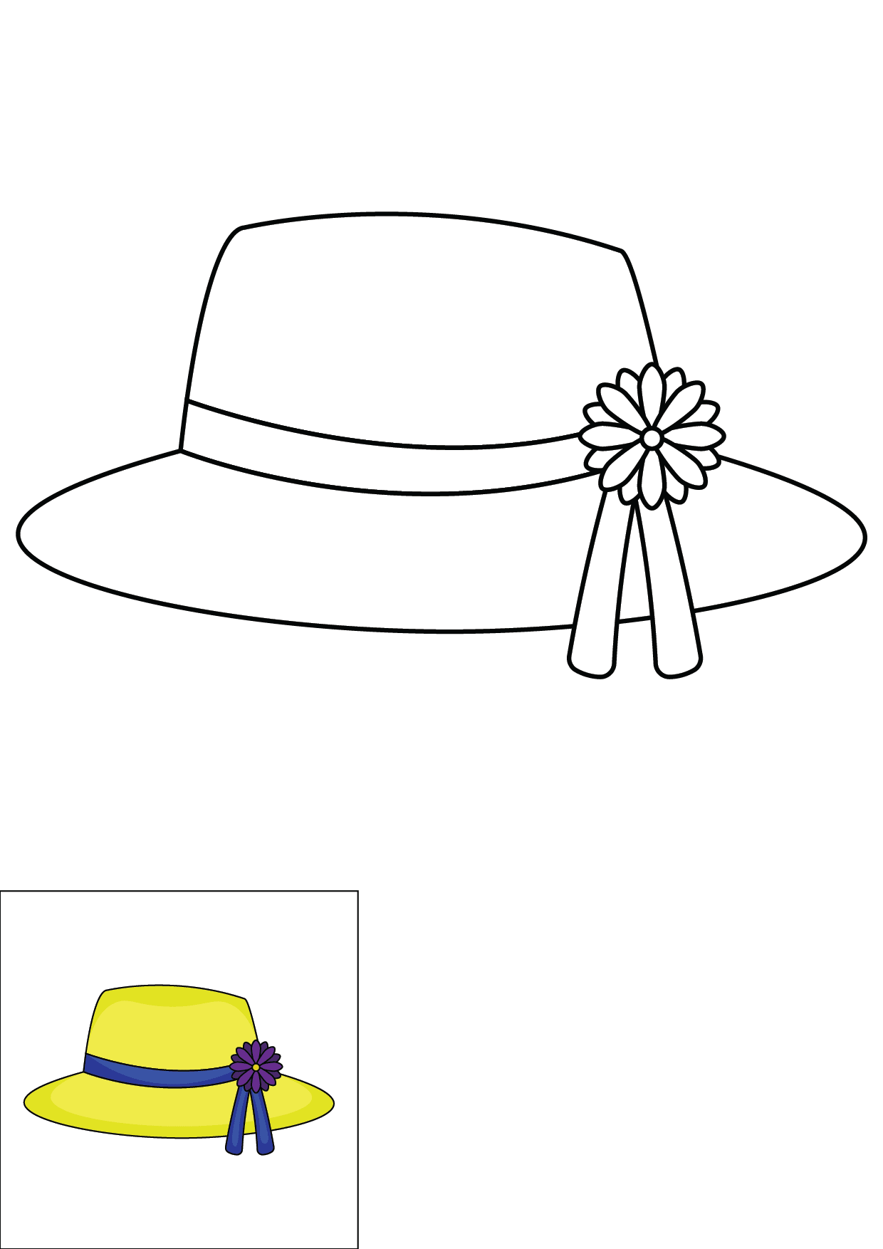 How to Draw A Hat Step by Step Printable Color