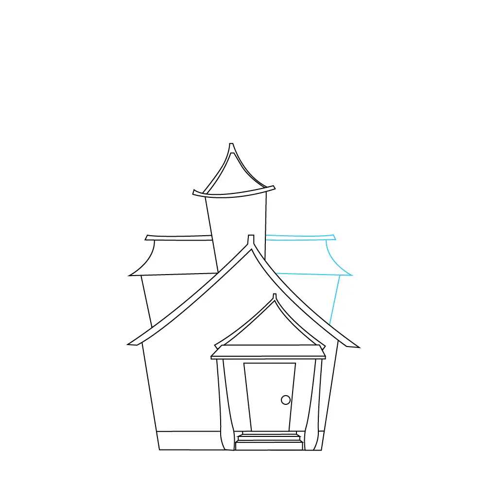 How to Draw A Haunted House Step by Step Step  7