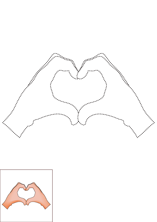 How to Draw A Heart Hands Step by Step Printable Dotted