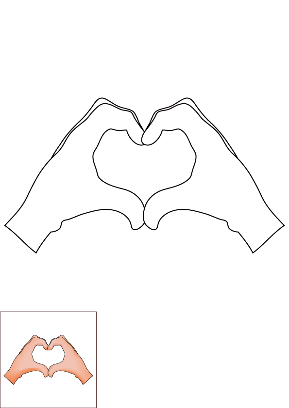 How to Draw A Heart Hands Step by Step Printable Color