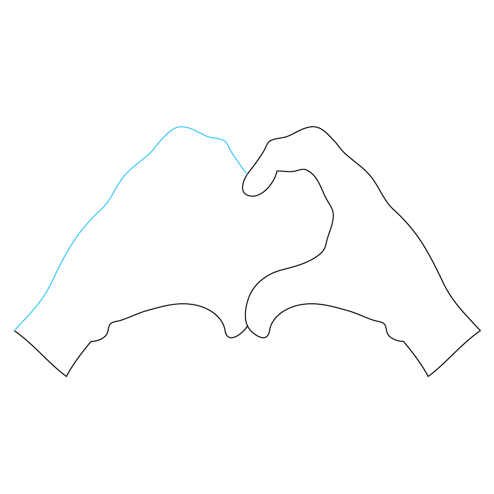 How to Draw A Heart Hands Step by Step Step  7