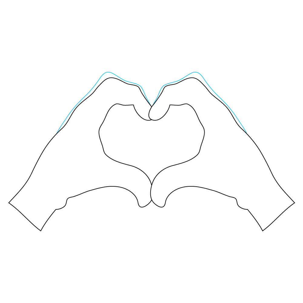 How to Draw A Heart Hands Step by Step Step  9