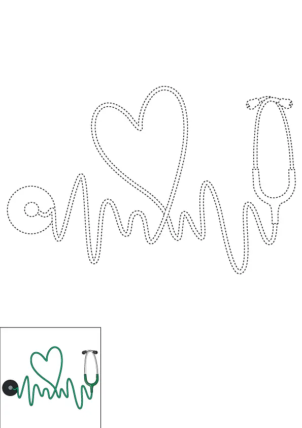 How to Draw A Heartbeat Step by Step Printable Dotted