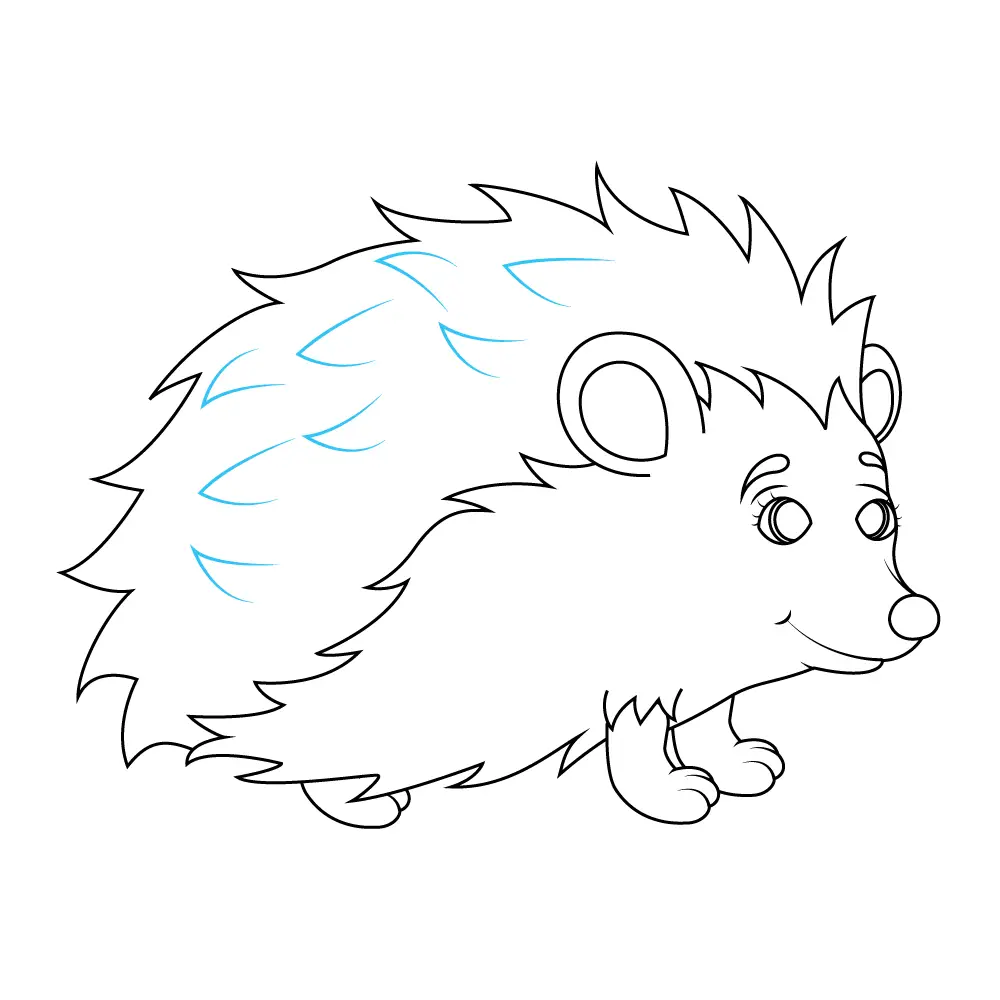 How to Draw A Hedgehog Step by Step Step  9