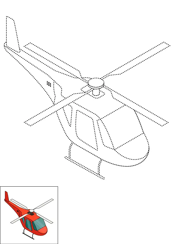 How to Draw A Helicopter Step by Step Printable Dotted