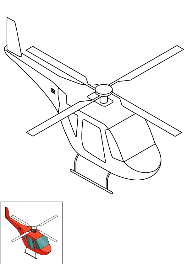 How to Draw A Helicopter Step by Step Printable Color