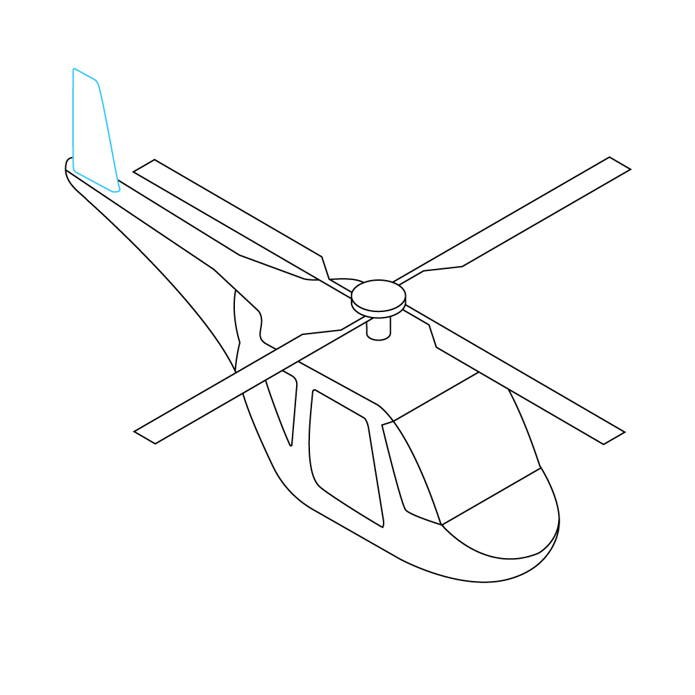 How to Draw A Helicopter Step by Step Step  7
