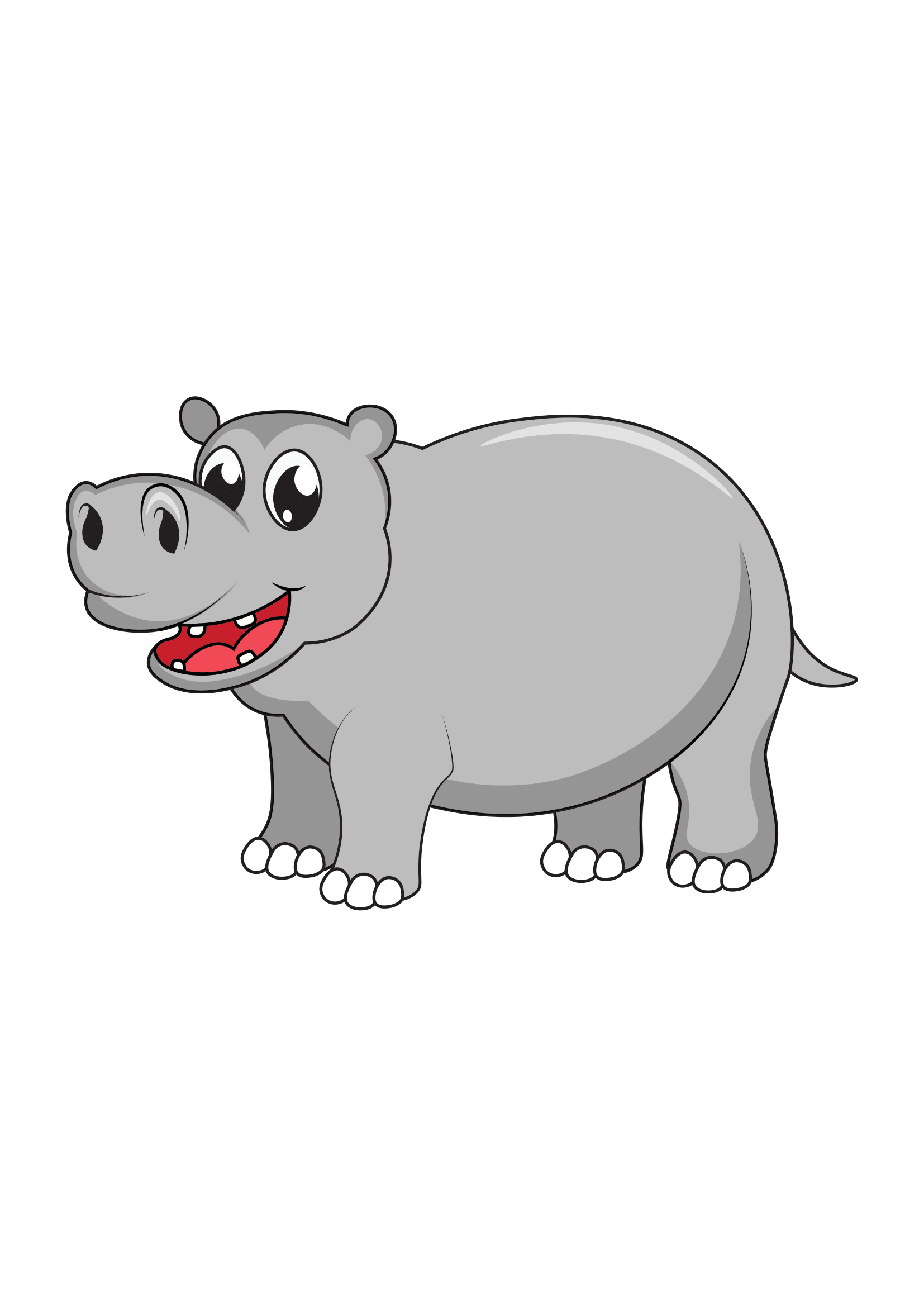 How to Draw A Hippo Step by Step Printable
