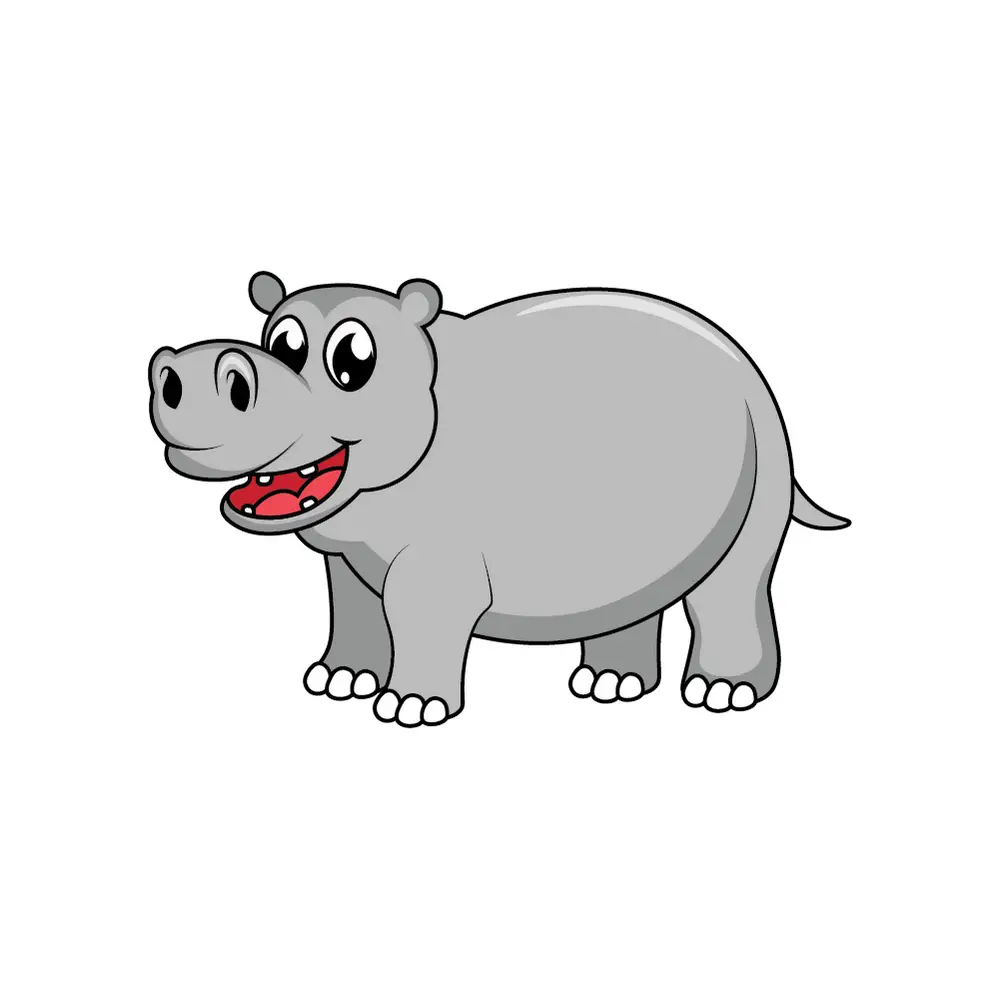 How to Draw A Hippo Step by Step Step  10