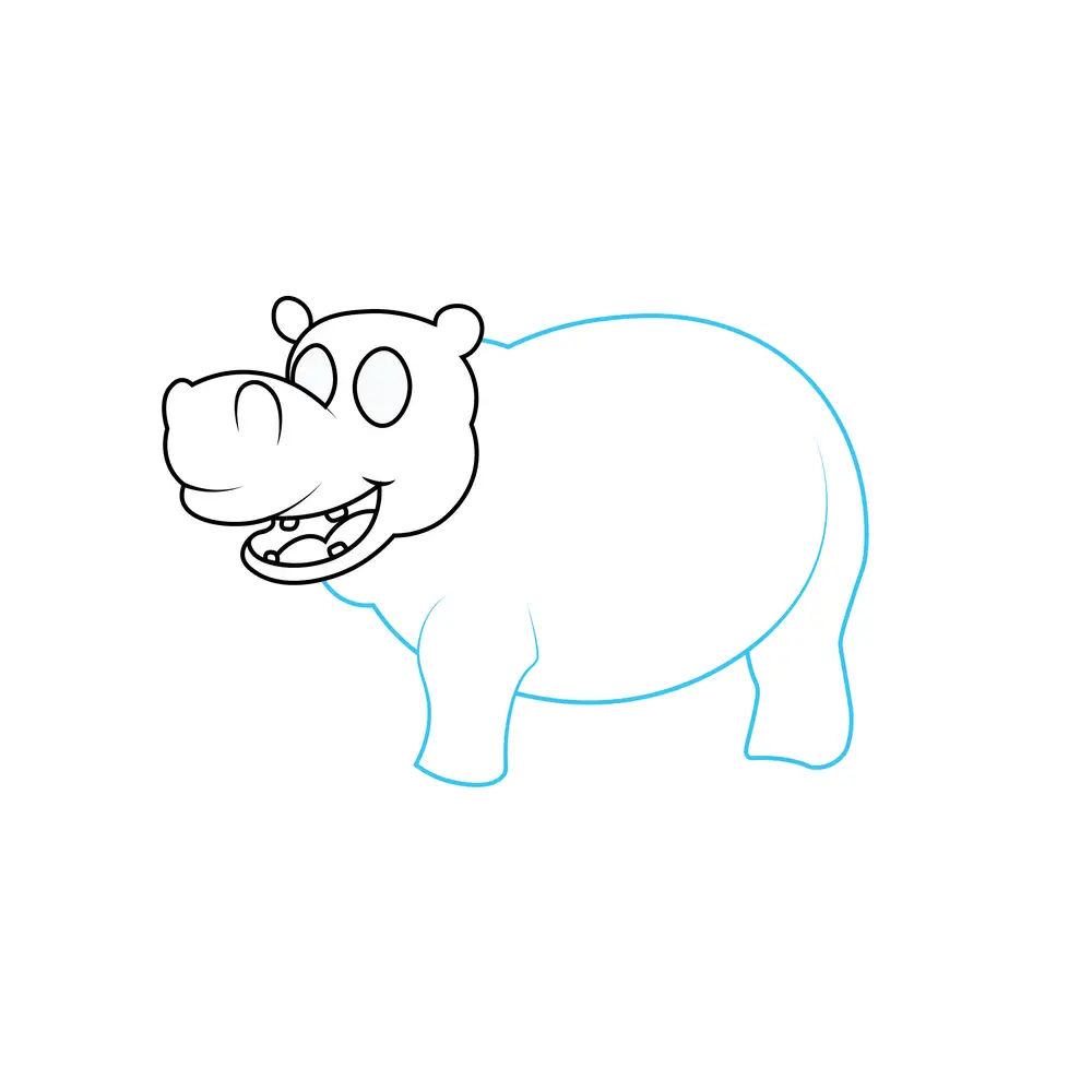 How to Draw A Hippo Step by Step Step  5