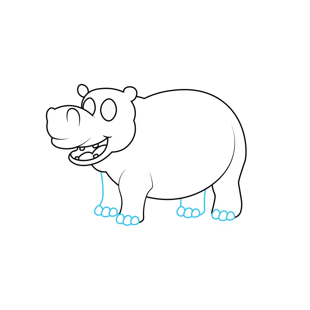 How to Draw A Hippo Step by Step Step  6