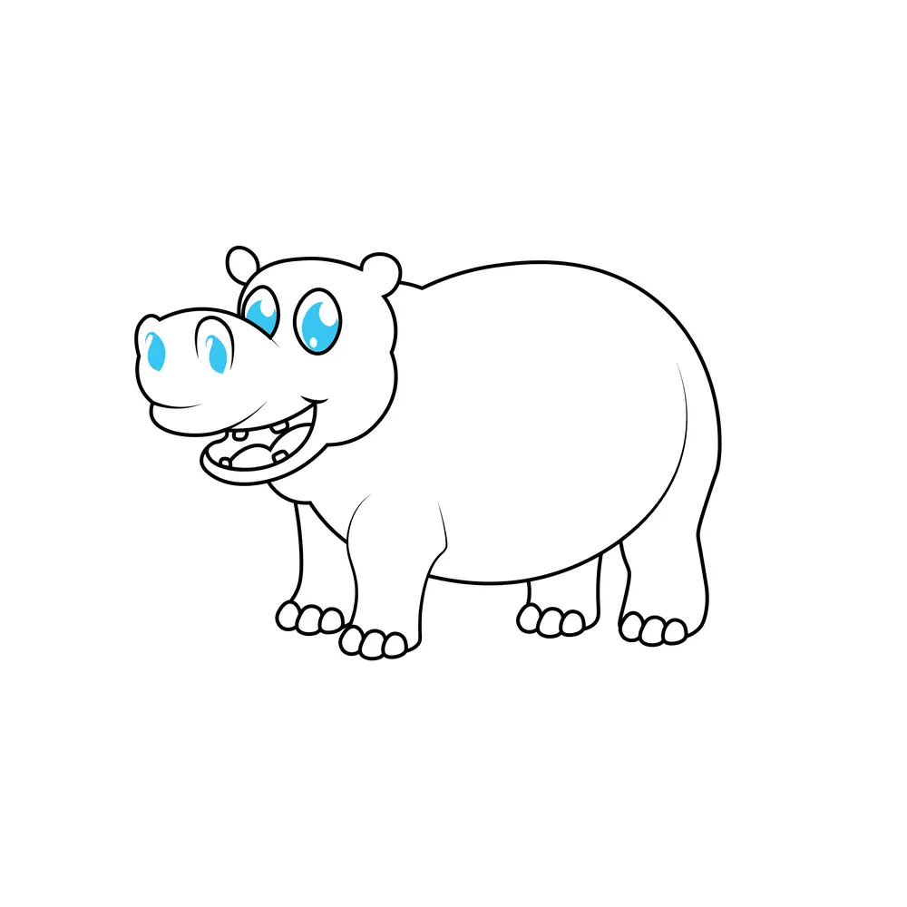 How to Draw A Hippo Step by Step Step  7