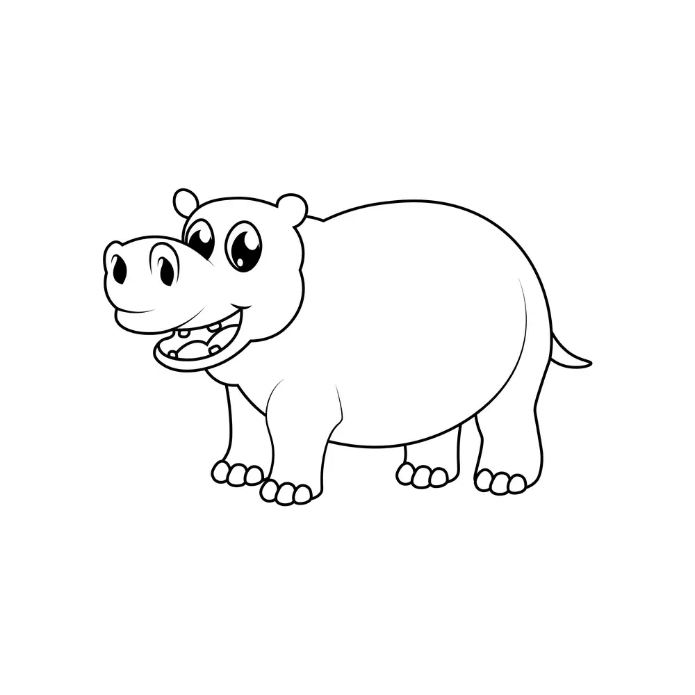 How to Draw A Hippo Step by Step Step  9