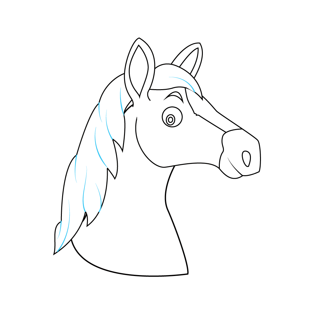 How to Draw A Horse Head Step by Step Step  10