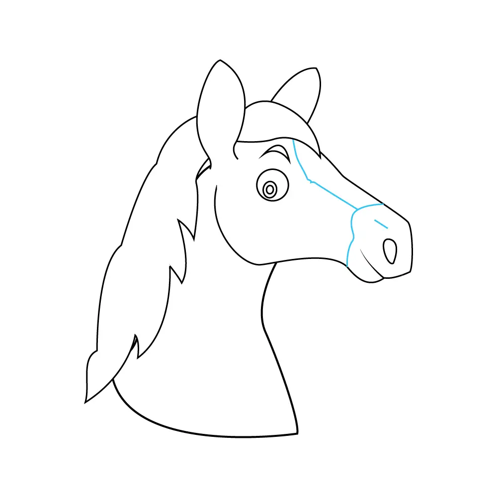 How to Draw A Horse Head Step by Step Step  8