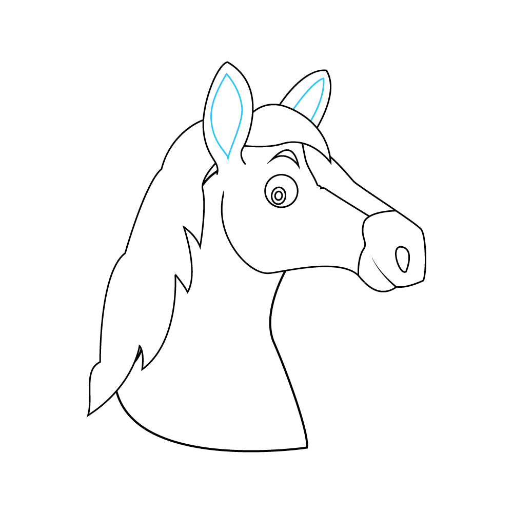 How to Draw A Horse Head Step by Step Step  9