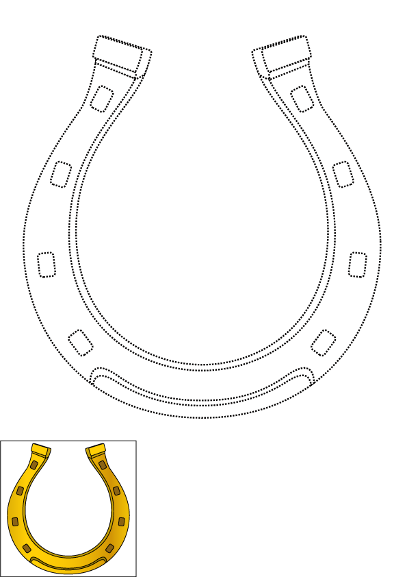 How to Draw A Horseshoe Step by Step Printable Dotted