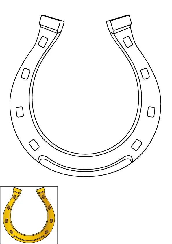 How to Draw A Horseshoe Step by Step Printable Color