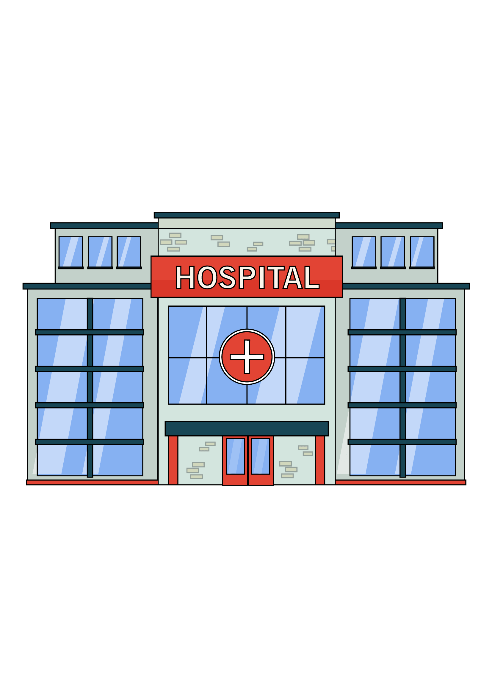 How to Draw A Hospital Step by Step Printable