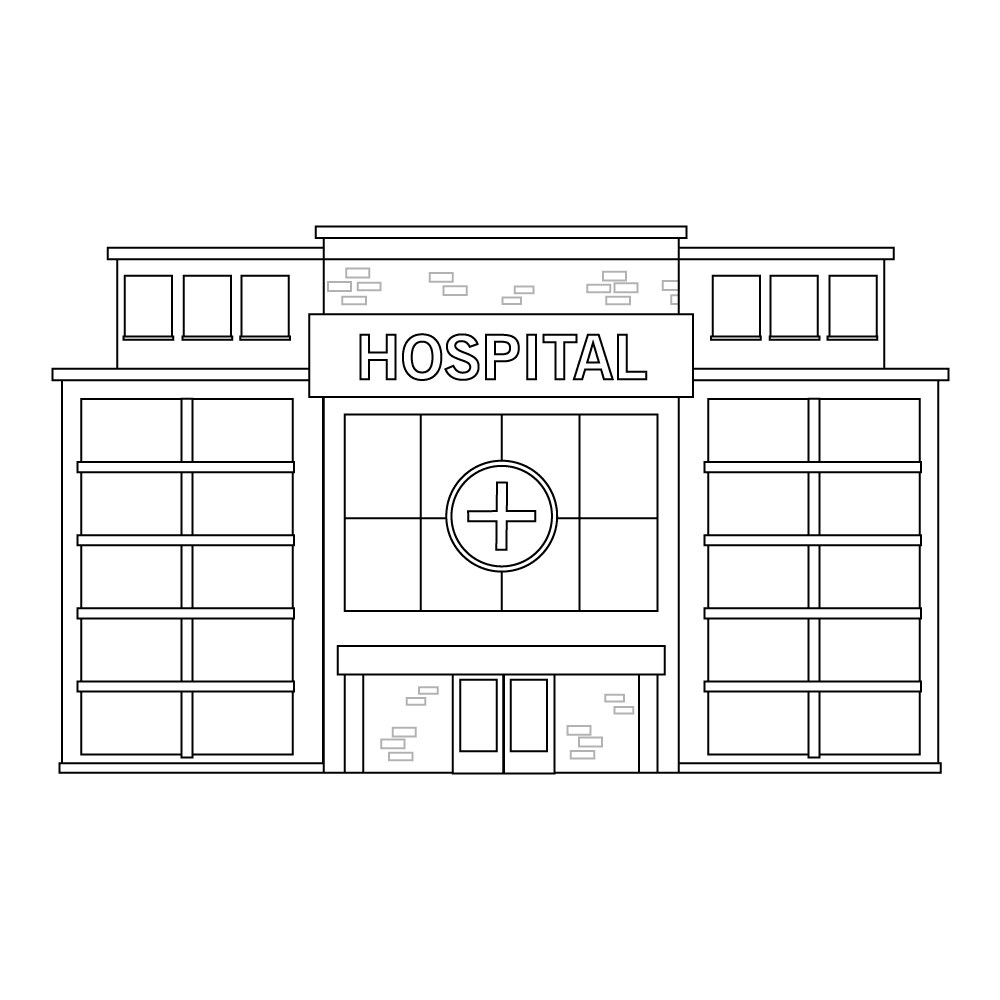 How to Draw A Hospital Step by Step Step  12