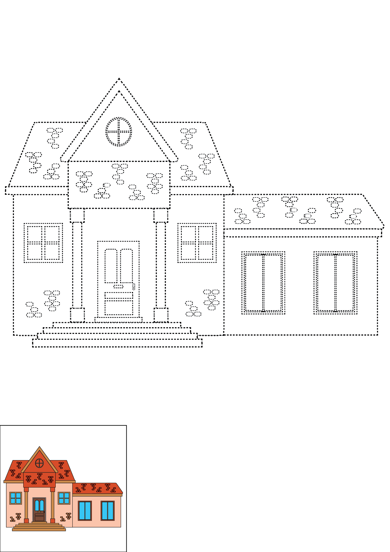 How to Draw A House Step by Step Printable Dotted