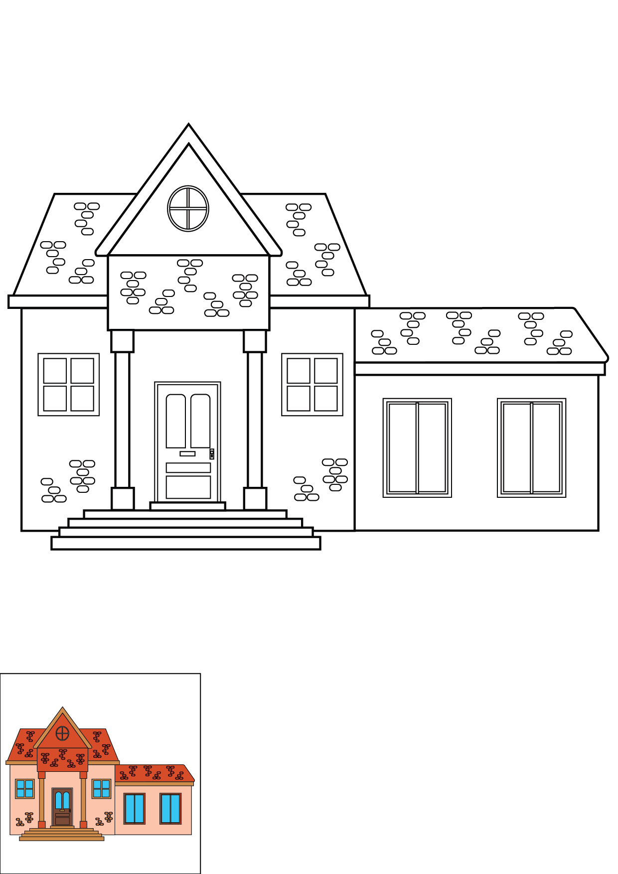 How to Draw A House Step by Step Printable Color