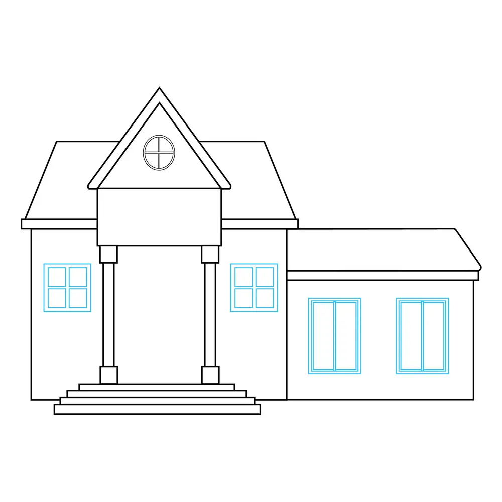 How to Draw A House Step by Step Step  5