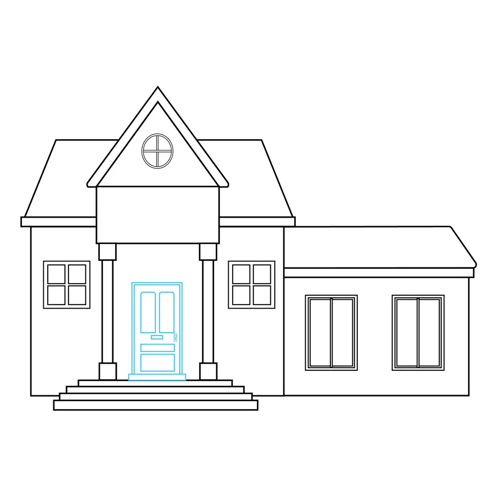 How to Draw A House Step by Step Step  6