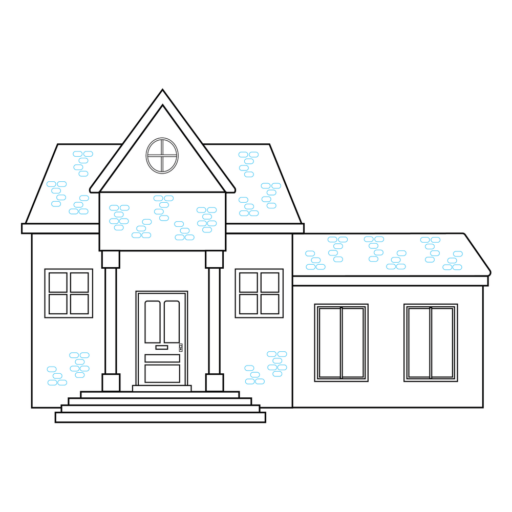 How to Draw A House Step by Step Step  7