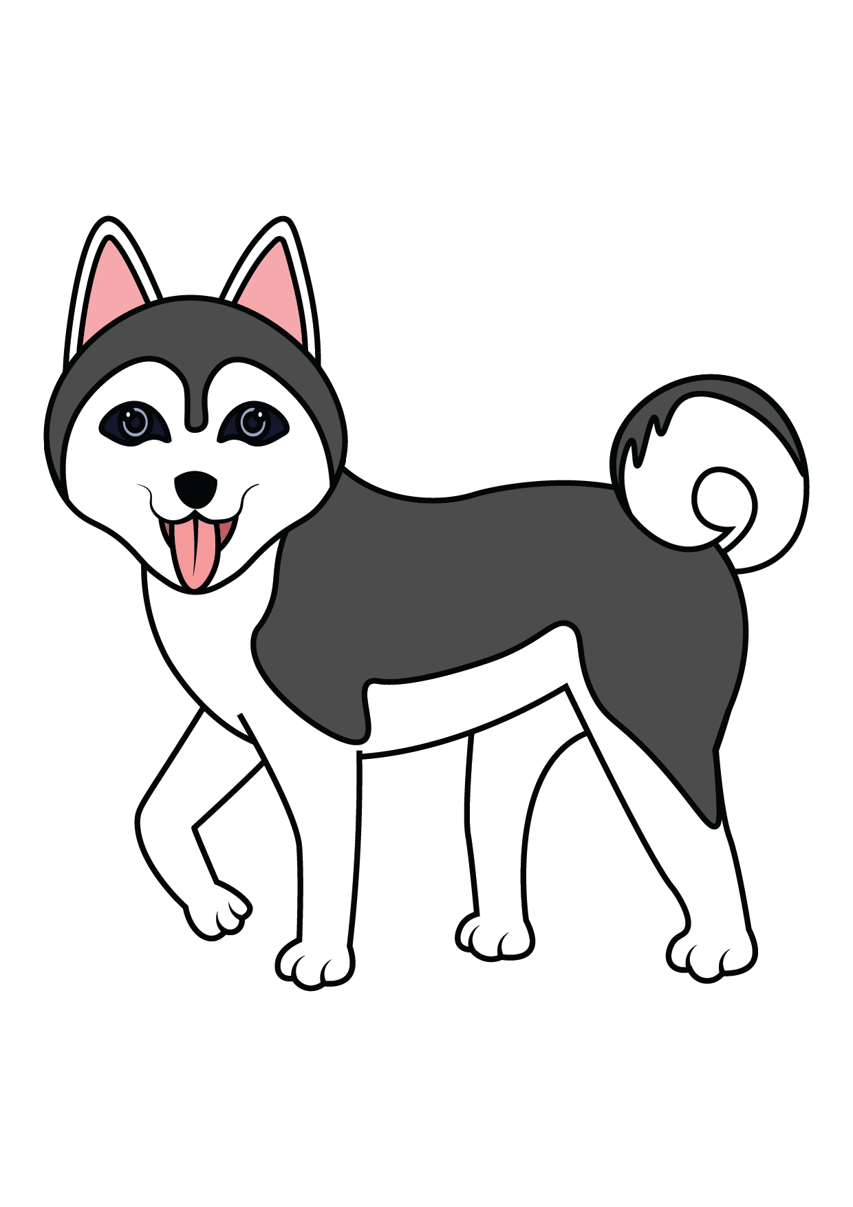 How to Draw A Husky Step by Step Printable