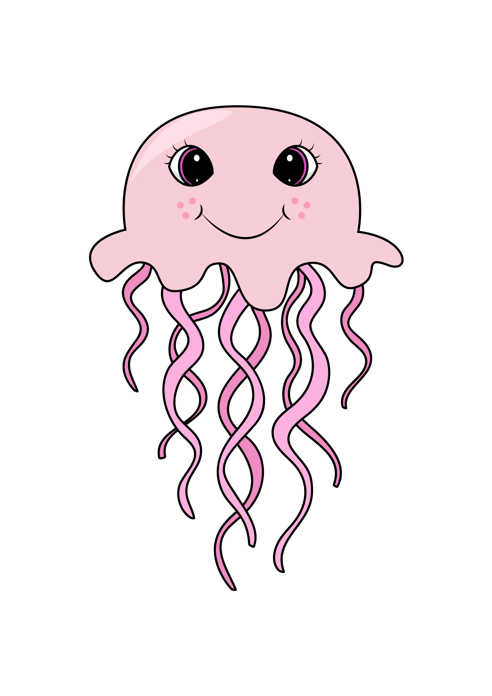 How to Draw A Jellyfish Step by Step Printable